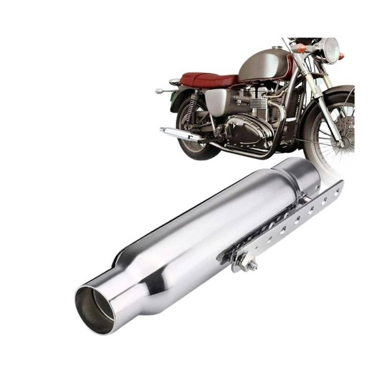 Auspuffrohr-Schalldämpfer Universal Motorrad Motorrad Auspuff Schalldämpfer Rohr Spitze Hinten Rohr Rohr Für Ha&rley Schalldämpfer Silber Auspuff Schalldämpfer Rohr von WRHUOBA