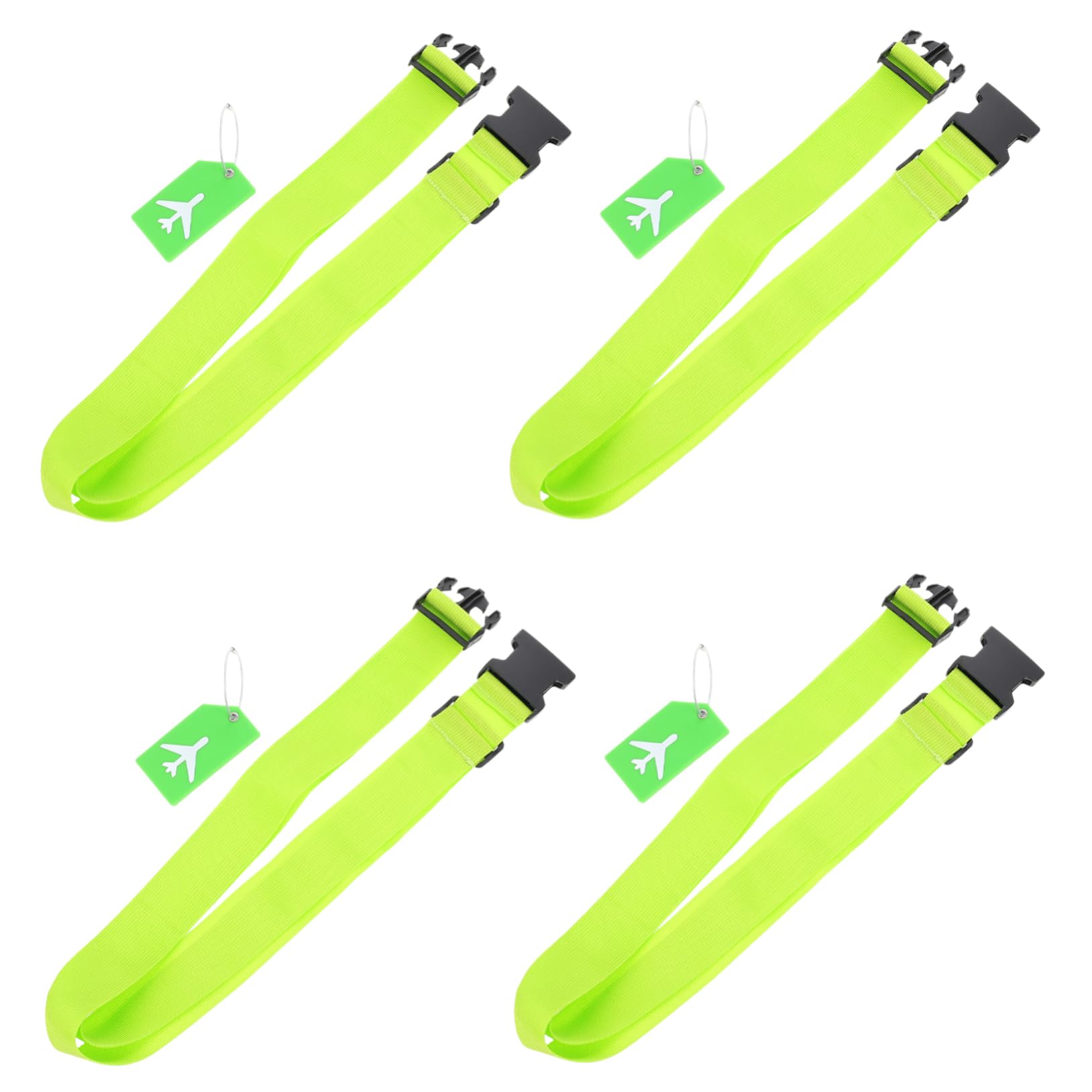 WRITWAA 1 Satz Gepäckband Gepäckgurt Packgurte Reisegurte Koffername Kofferband mit Namensschild Kofferriemen mit Namensschild Kofferset Koffergürtel Gepäck Packband Polyester Light Green von WRITWAA