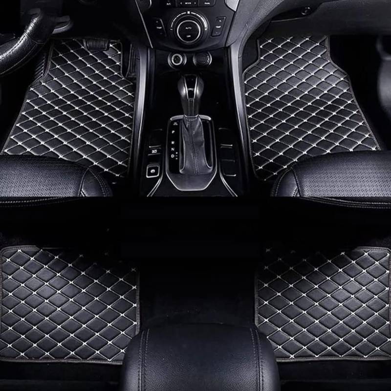 4 Stück Leder Auto Fußmatten für MG7 2007-2010, Wasserdicht Anti-Rutsch Teppich Matten Vorne Hinten Bodenmatten Autoteppich Wasserdicht Schutz Innen Zubehör,C/BlackBeige von WRNHZNEW