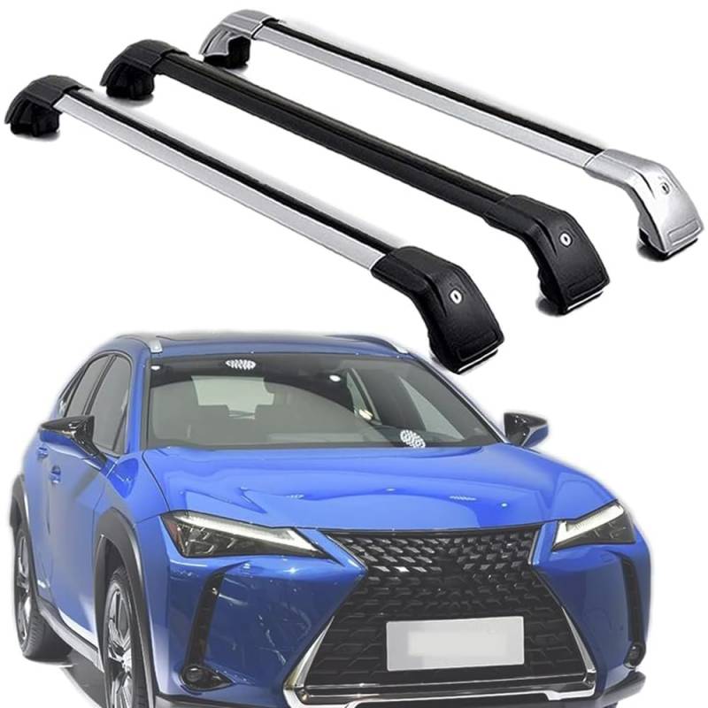 DachträGer RelingträGer für Lexus UX Serie SUV 2015-2023, Dachgepäckträger Aluminium AbschließBar mit Geschlossene Dachreling A Paar,Black-1 Pair von WRUHUA