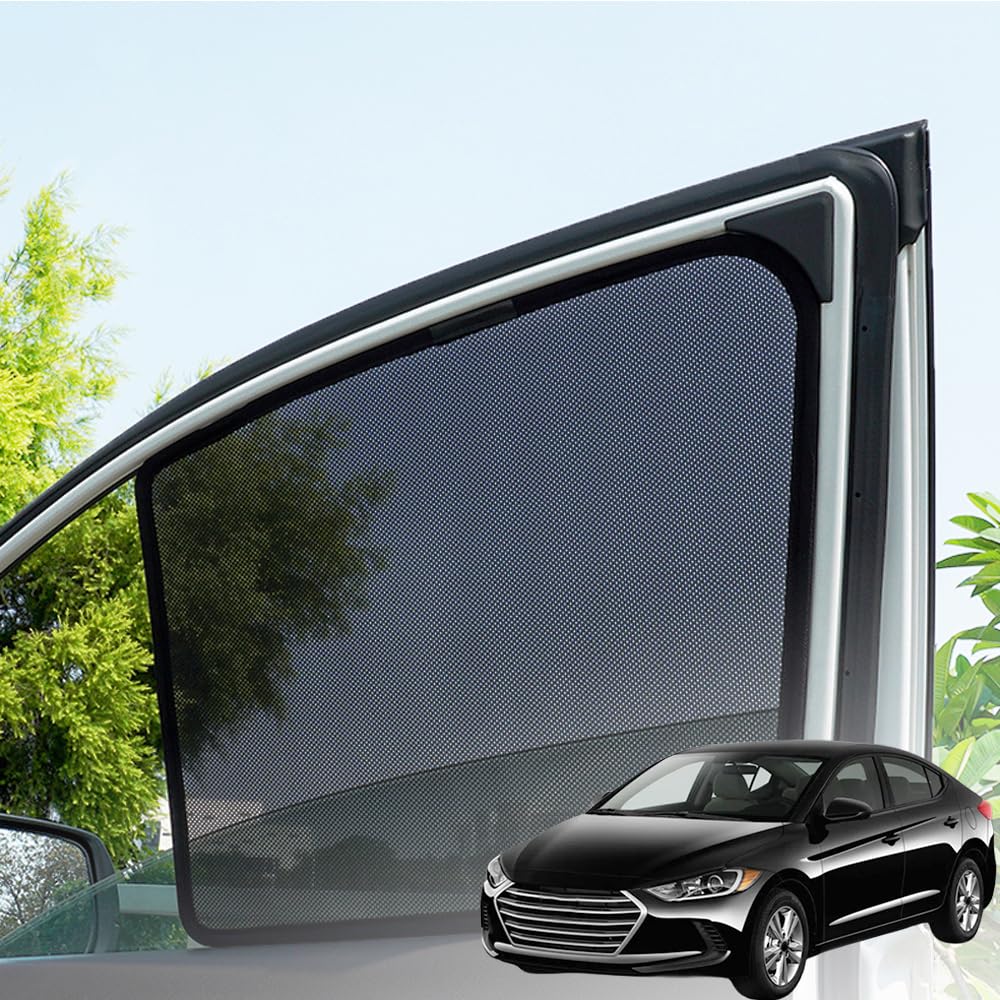 Sonnenschutz Vorhang Auto für Hyundai Elantra AD 2015-2020, Seitenscheibe Heckscheibe Shades Magnetisch Sonnenblende Autofenster UV Schutz, Front Side window- 2Pcs von WRUHUA