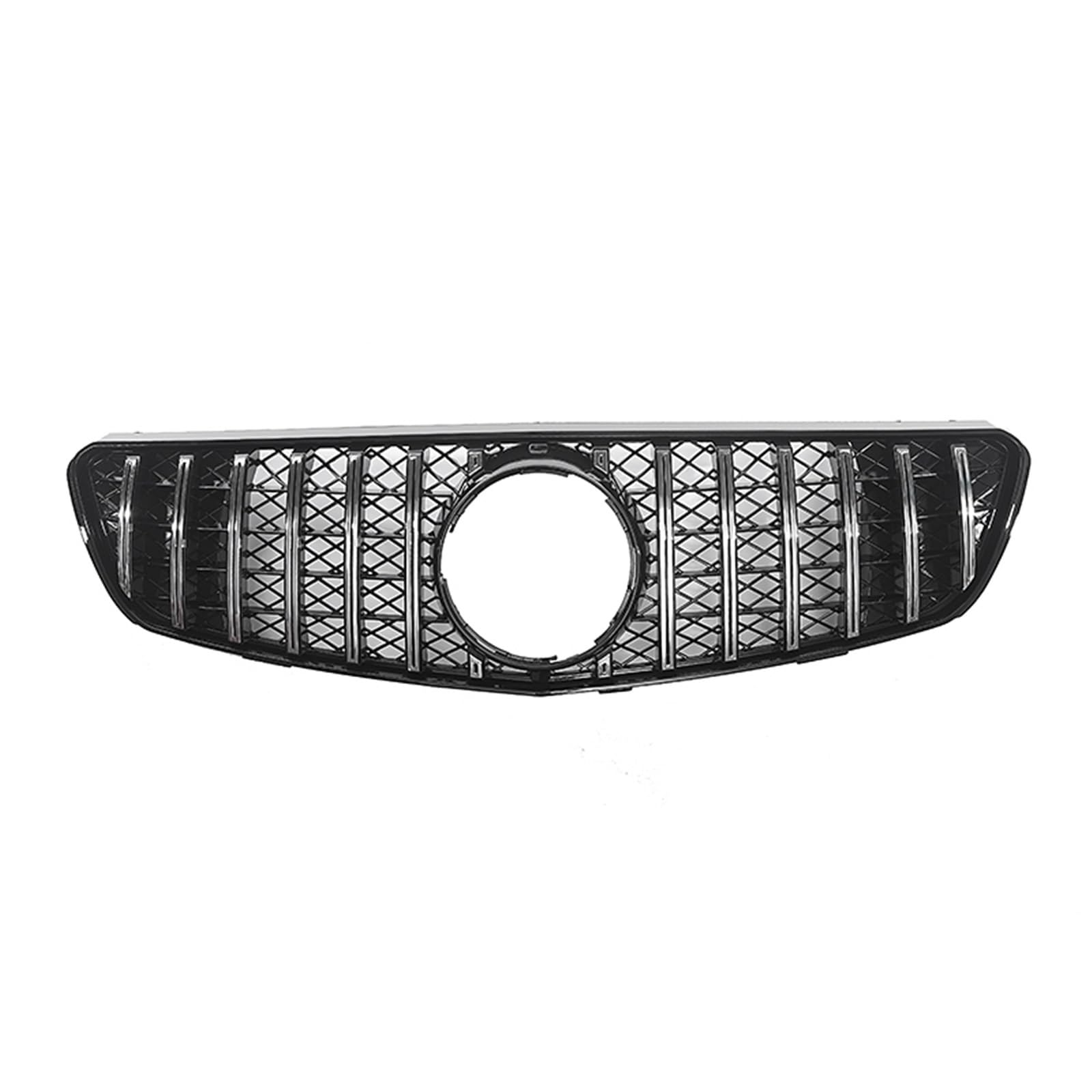 Autozubehör Kühlergrill Schwarz Silber Kompatibel for Mercedes Benz R-Klasse W250 2005-2010 Obere Stoßstange Haube Mesh Center Grid Grill(Silver) von WRYZA