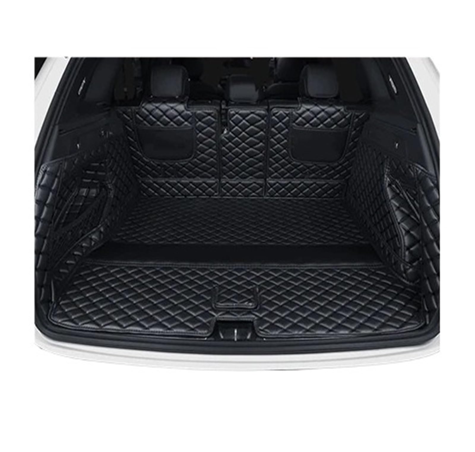 Kofferraummatte aus Leder, kompatibel mit Land Rover Discovery Sport 2016–2020, 7 S, Kofferraummatte, Bodenteppich, Schlammtreter, Zubehör(Black) von WRYZA