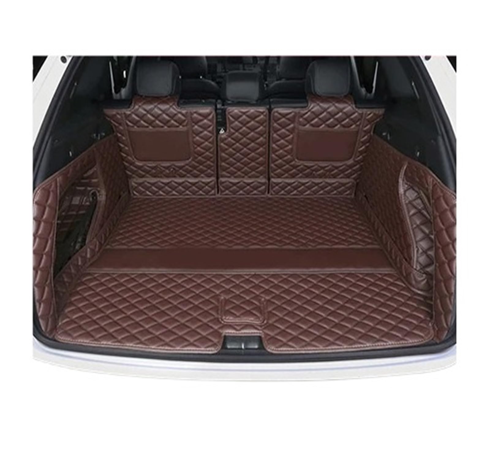 Kofferraummatte aus Leder, kompatibel mit Land Rover Discovery Sport 2016–2020, 7 S, Kofferraummatte, Bodenteppich, Schlammtreter, Zubehör(Coffee1) von WRYZA