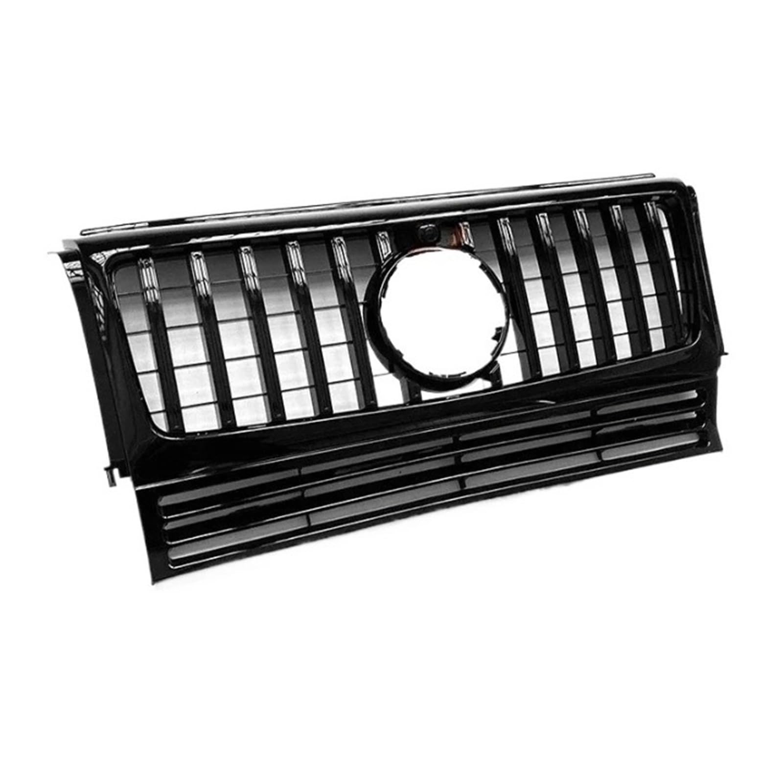 Kühlergrill for die vordere Stoßstange, in der Mitte der Motorhaube, schwarz-silberner Kühlergrill, kompatibel mit Mercedes G-Klasse G-Wagon W463 1990–2017 G350 G450 G500, außer G63 G65 AMG(Silver-wit von WRYZA