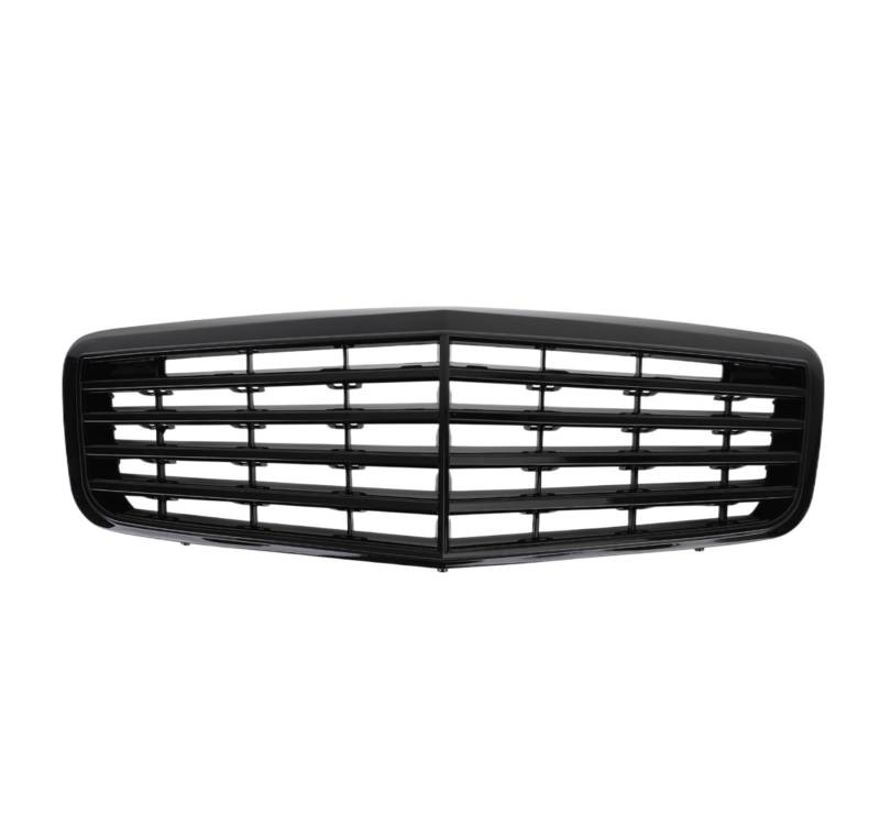 Schwarz glänzender Autozubehör-Frontgrill, kompatibel mit Mercedes Benz W211 E350 500 2007–2009 AMG Center Hood Grille Stoßstange von WRYZA