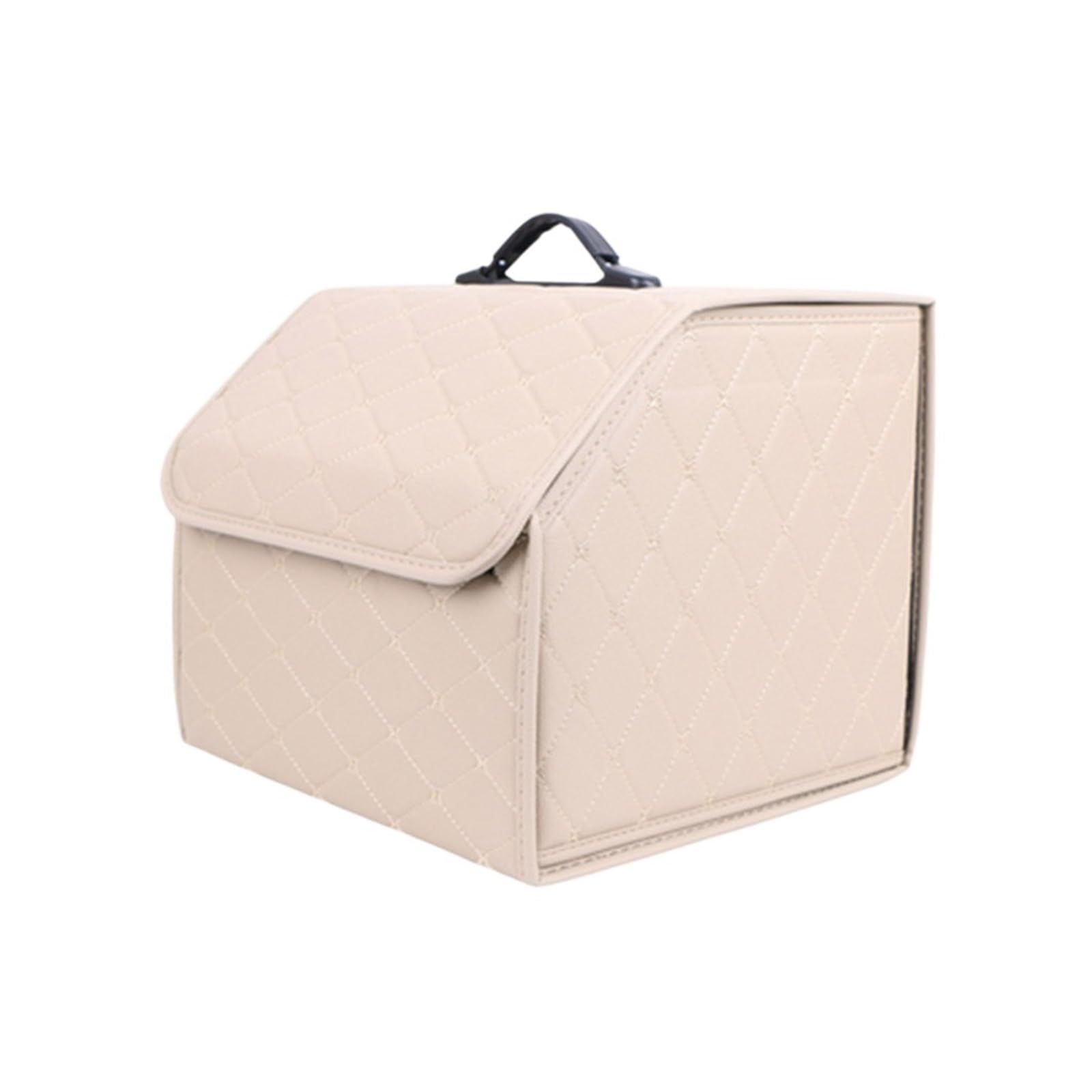 WRYZA Kofferraum-Organizer, große Kapazität, Auto-Mehrzweck-Werkzeug-Aufbewahrungstasche, Leder, faltbar, verstauen, aufräumen, Notfallbox, wasserdicht(Beige S Size) von WRYZA