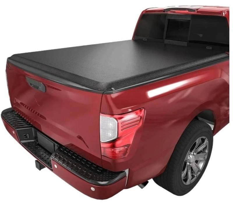 WRYZA Weiche, aufrollbare Ladeflächenabdeckung, kompatibel mit Nissan Titan 2017–2024 ohne Titan-Box, Fleetside 5,5-Fuß-Ladefläche mit Utili-Track-System(Folding) von WRYZA