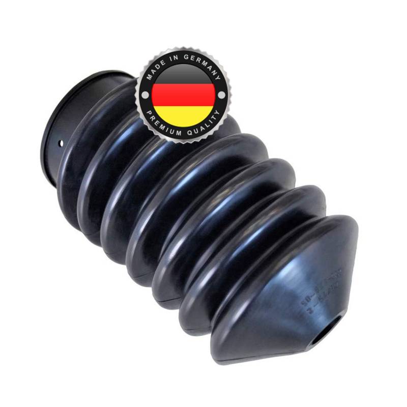 WS · SYSTEM 1x Universal Faltenbalg aus Gummi – 1 Stk flexible & dehnbare Achsmanschette MADE IN GERMANY aus hochwertigem PVC – Schelle in Größe: L 110mm-170mm Ø 20mm-60mm von WS · SYSTEM