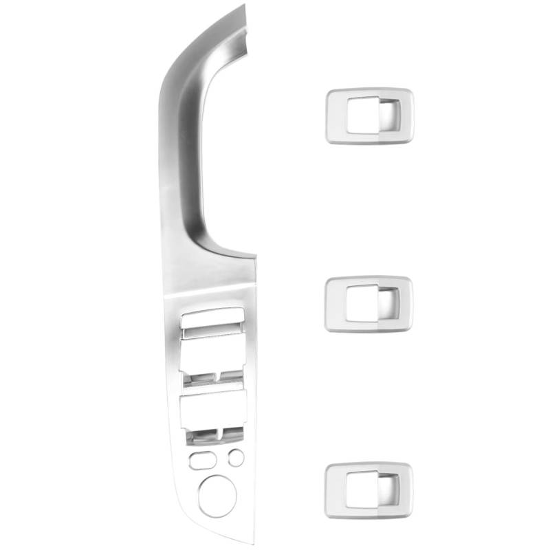 WSBOJXTH Automodifikation Kompatibel Mit 3er E90 2005–2012, 4 Stück, Auto-Fensterheber-Schalter, Knopfleiste, Rahmenabdeckung, Zieraufkleber, Silber von WSBOJXTH