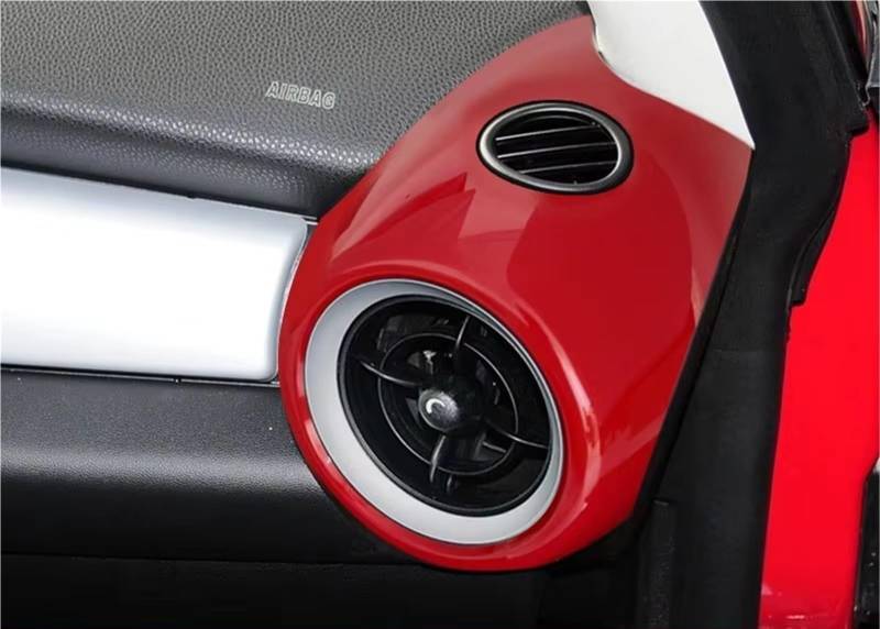 WSBOJXTH Automodifikation Kompatibel Mit Mini Für Cooper S Für R55 R56 R57 R58 R59 Für Clubman Autozubehör Luftauslass Zierring Klimaanlage Schutzhülle(Both Side-Outer-red) von WSBOJXTH