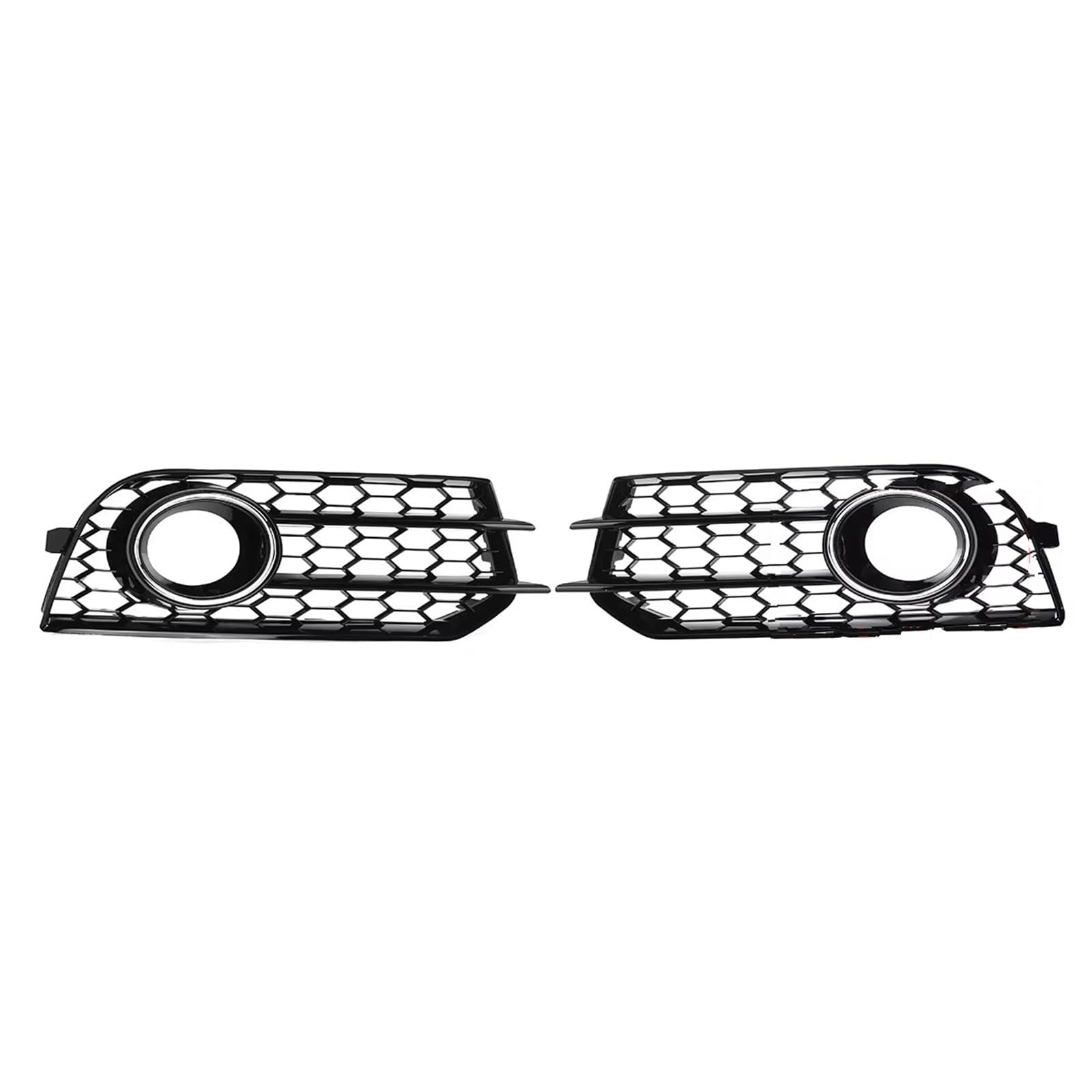 WSBOJXTH Front Kühlergrille Kompatibel Mit A1 8X 2010–2014, Auto-Frontstoßstange, Nebelscheinwerfer, Grill, Wabennetz, Nebelscheinwerferhaube, X0807681A, 8X0807682A(Chrome Silver) von WSBOJXTH