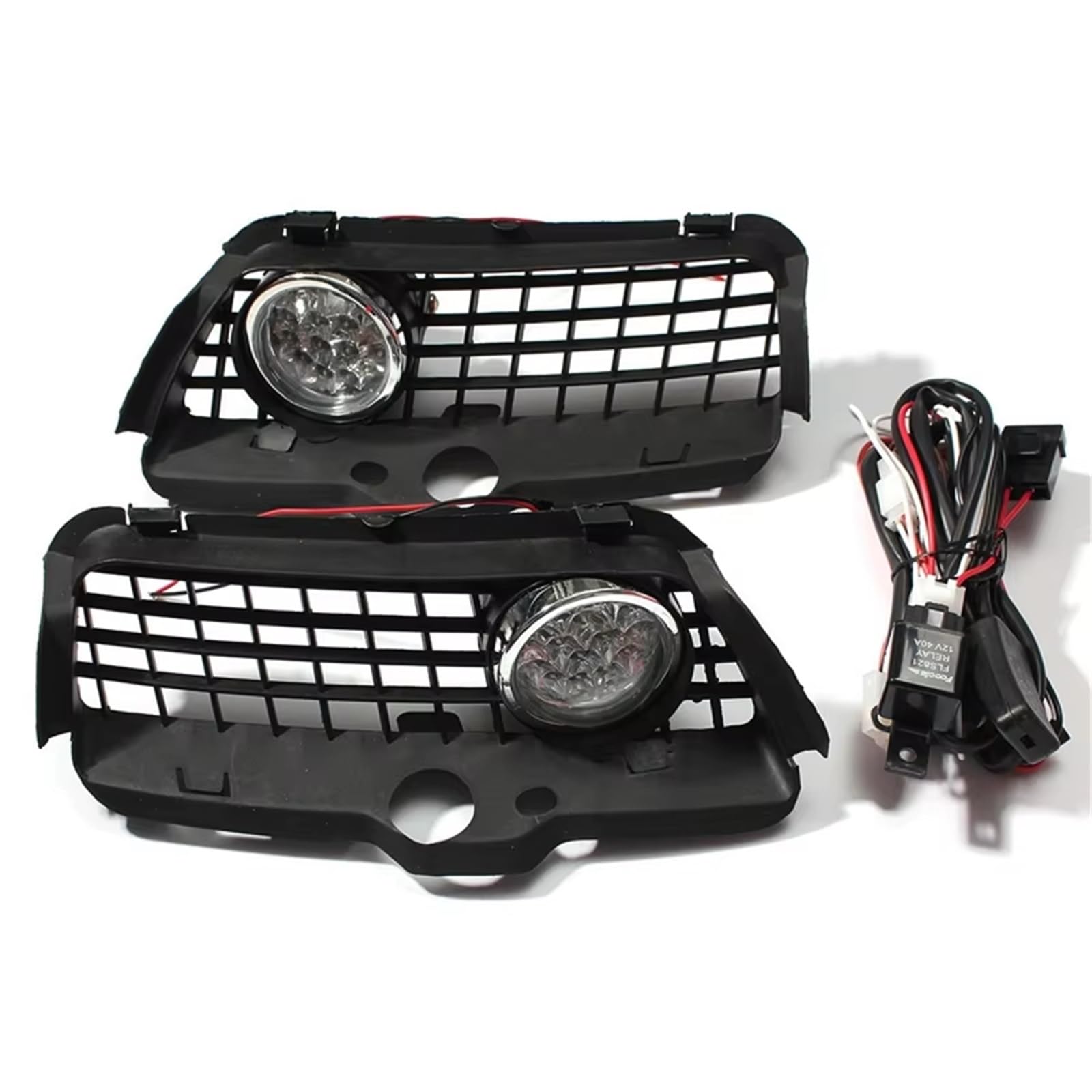 WSBOJXTH Front Kühlergrille Kompatibel Mit VW Für Golf Für Jetta MK3 Für Cabrio 1995–1998, Auto-Frontstoßstange, Nebelscheinwerfer-Kühlergrill-Abdeckung, Weiße Fahrnebelscheinwerfer-Teile von WSBOJXTH