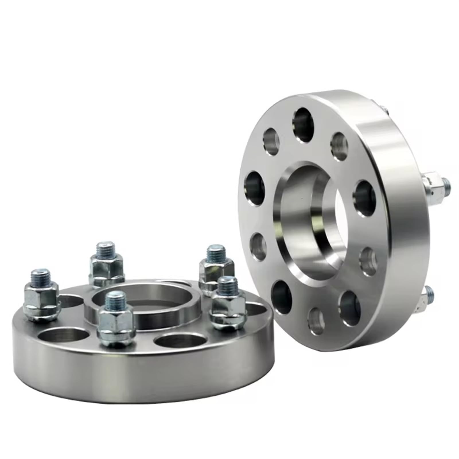 WSBOJXTH Kompatibel Mit Ford Für Mustang Für Explorer, 2 Stück PCD 5x114,3 70,3 Mm, 15/20/25/30/35/40/45/50 Mm, Spurverbreiterung, Adapter Für 5 Ösen Spurverbreiterung(2PCS 45mm Silver) von WSBOJXTH