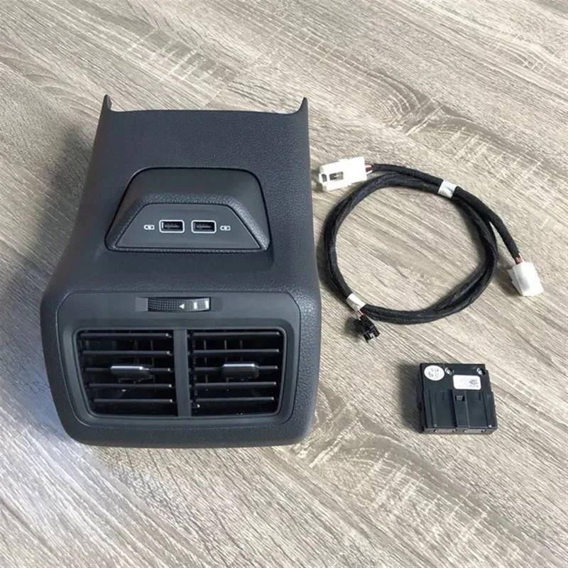 WSBOJXTH Lüftungsdüsengitter Kompatibel Mit VW Für Golf 7 MK7 2014–2018 2019 2020 Auto-Heckklimaanlage Outlet Vent Armlehne Box Luftdüse Panel Montage 5GG819203(with 2 USB) von WSBOJXTH