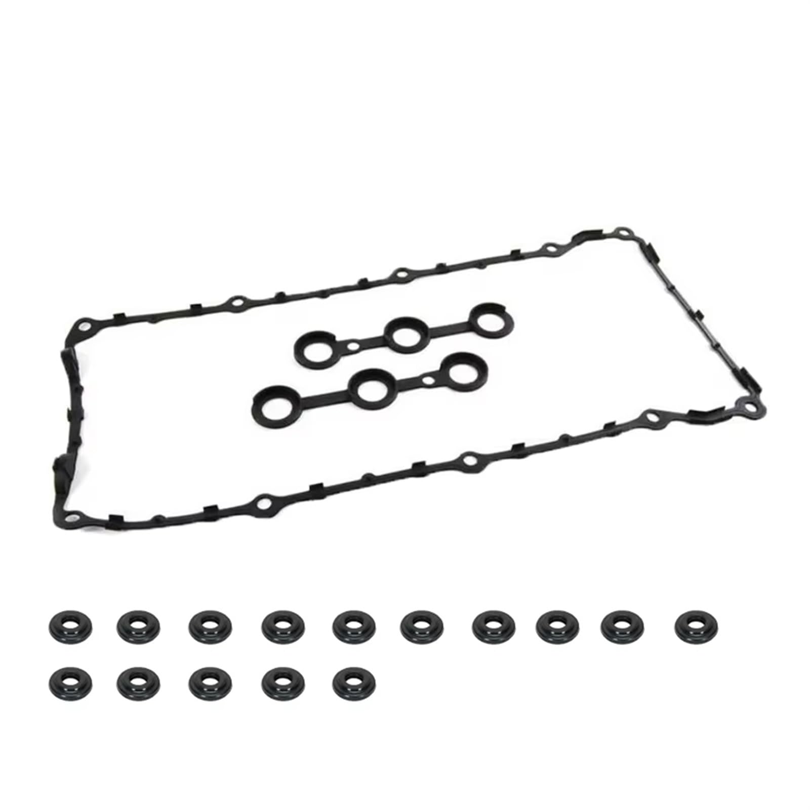 WSBOJXTH Zylinderkopfhaube Dichtung Kompatibel Mit E36 E34 320I 520I 525I M50 M52B Automotor-Ventildeckeldichtung + 15 Ösen 11129070530 11120034106 von WSBOJXTH