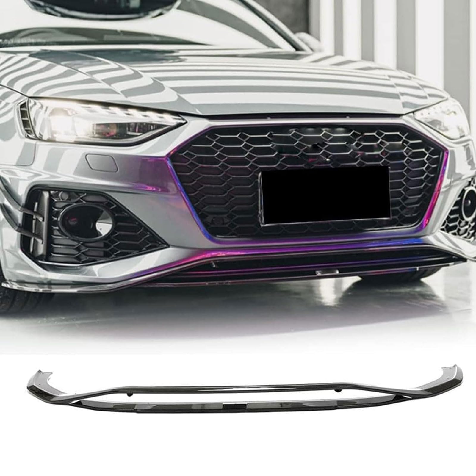 Auto Frontspoiler für Audi RS4 B9 Avant 2020 2021, Frontstoßstange Lippe Spoiler Splitter, Frontspoiler Diffusor Body Kit Auto Tuning Zubehör von WSCDMCC