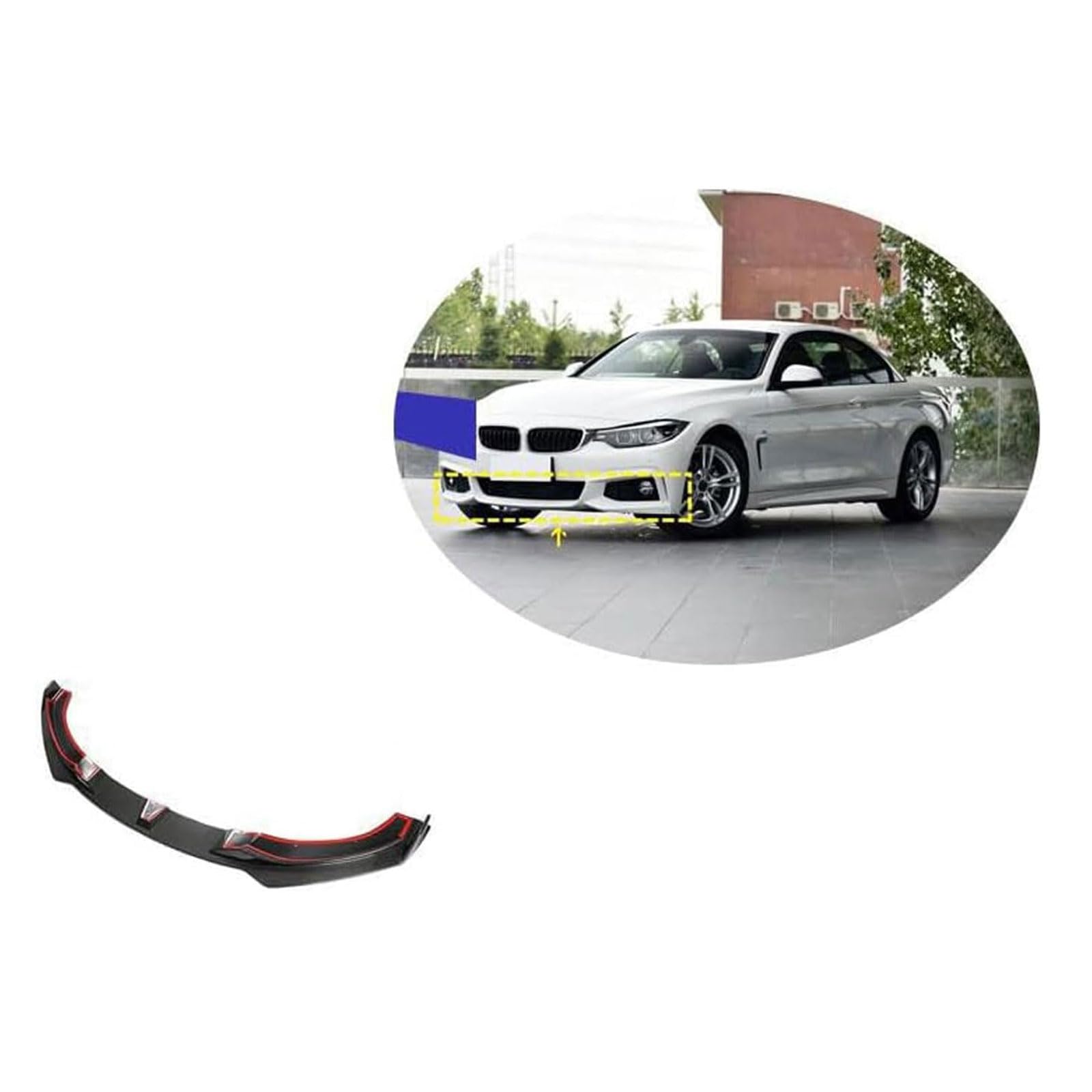 Auto Frontspoiler für BMW 4 Series M-Sport 2014-2018 2019, Frontstoßstange Lippe Spoiler Splitter, Frontspoiler Diffusor Body Kit Auto Tuning Zubehör von WSCDMCC