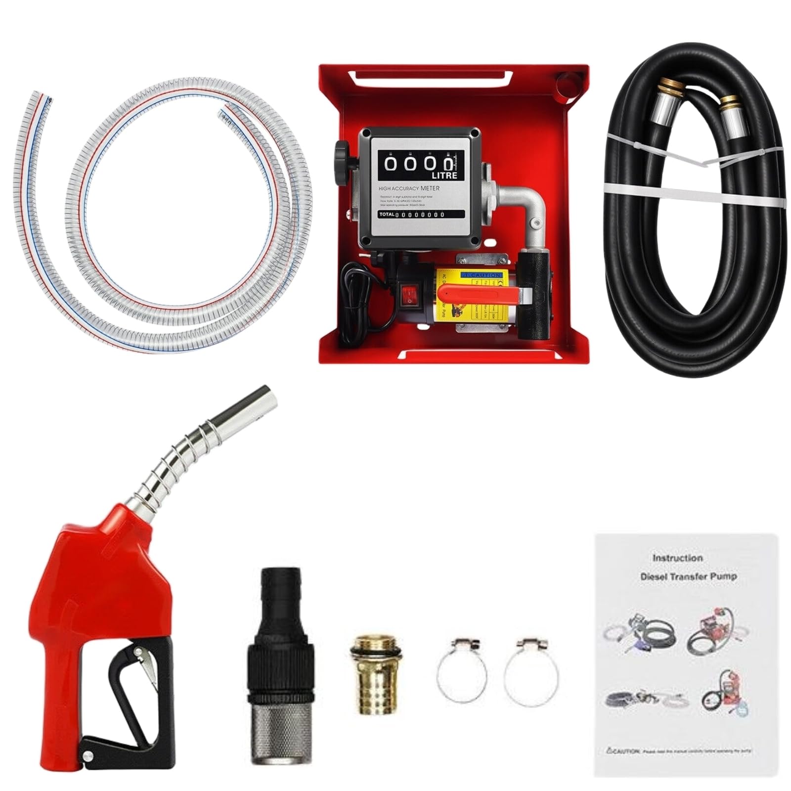 230V Dieselpumpe Heizölpumpe Selbstansaugende Ölpumpe Ölabsaugpumpe 200W 50 L/Min Diesel Heizöl Pumpe Dieselpumpensatz mit Dieselfilter und Griff Hof Tankstelle Tankanlage Diesel Heizöl Pumpe von WSIKGHU