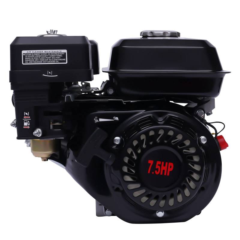 Luftgekühlter Motor OHV Benzinmotor Benzin Motor 4 Takt 7.5 PS 210CC Benzinmotor Bootsmotor Standmotor Kartmotor 5.1 KW 3600 U/min Luftkühlung Benzinmotor (Schwarz) von WSIKGHU