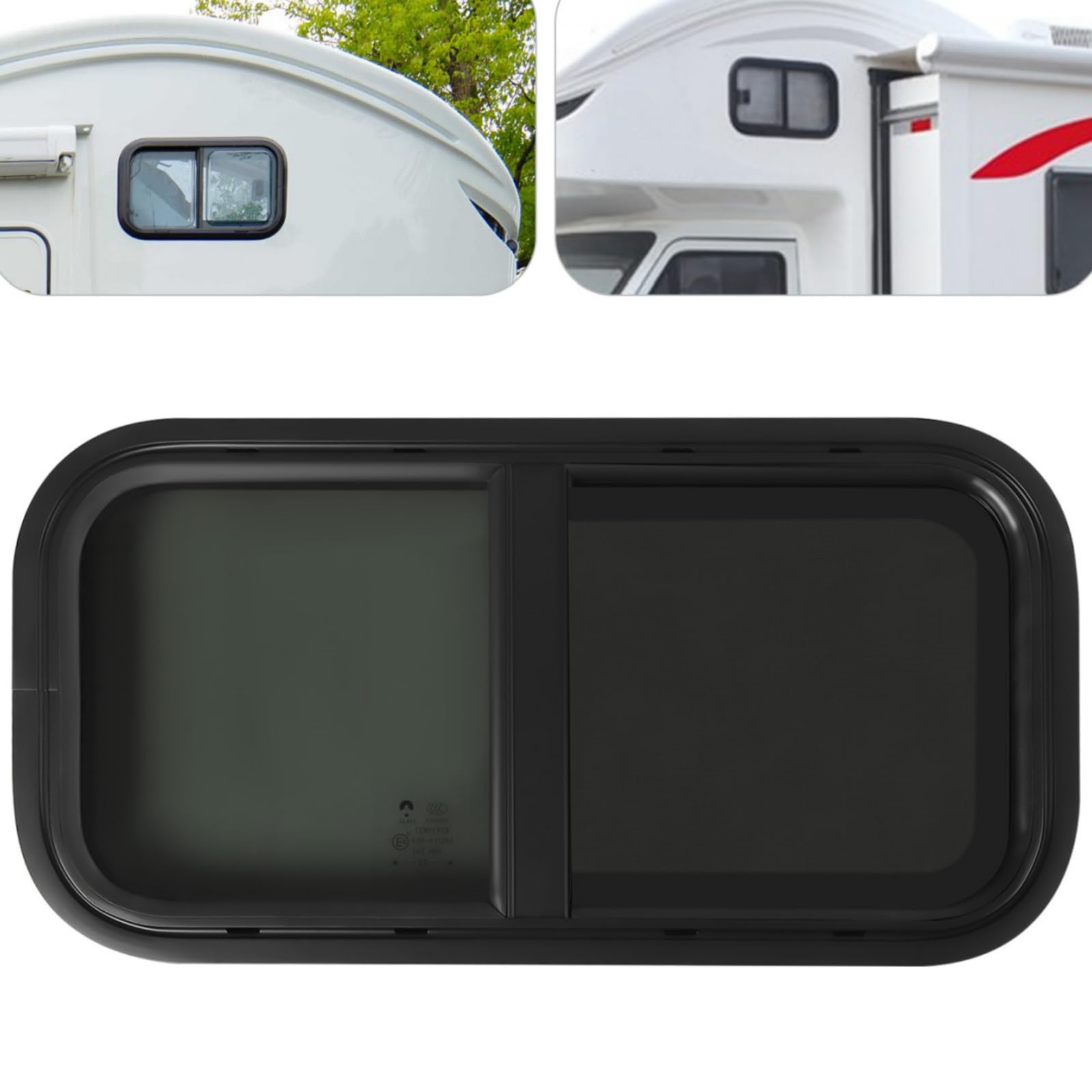 WSIKGHU 60x30cm Caravan Seitenfenster Schwarz Schiebefenster mit Bildschirm Wohnwagenfenster Wohnmobil Fenster RV Camper-Fenster - EU Stock von WSIKGHU