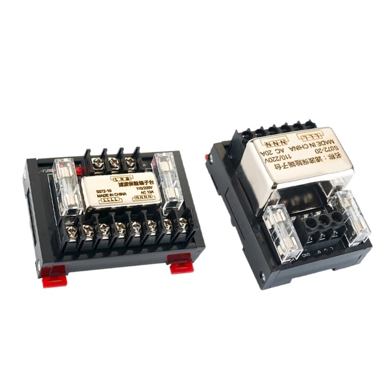 Din-schiene AC220V Power Filter Versicherung Terminal Block Einphasigen Kurzschluss Schutz Zwei Weg Sicherung S072-10A S072-20A(S072-10) von WSJMWKW