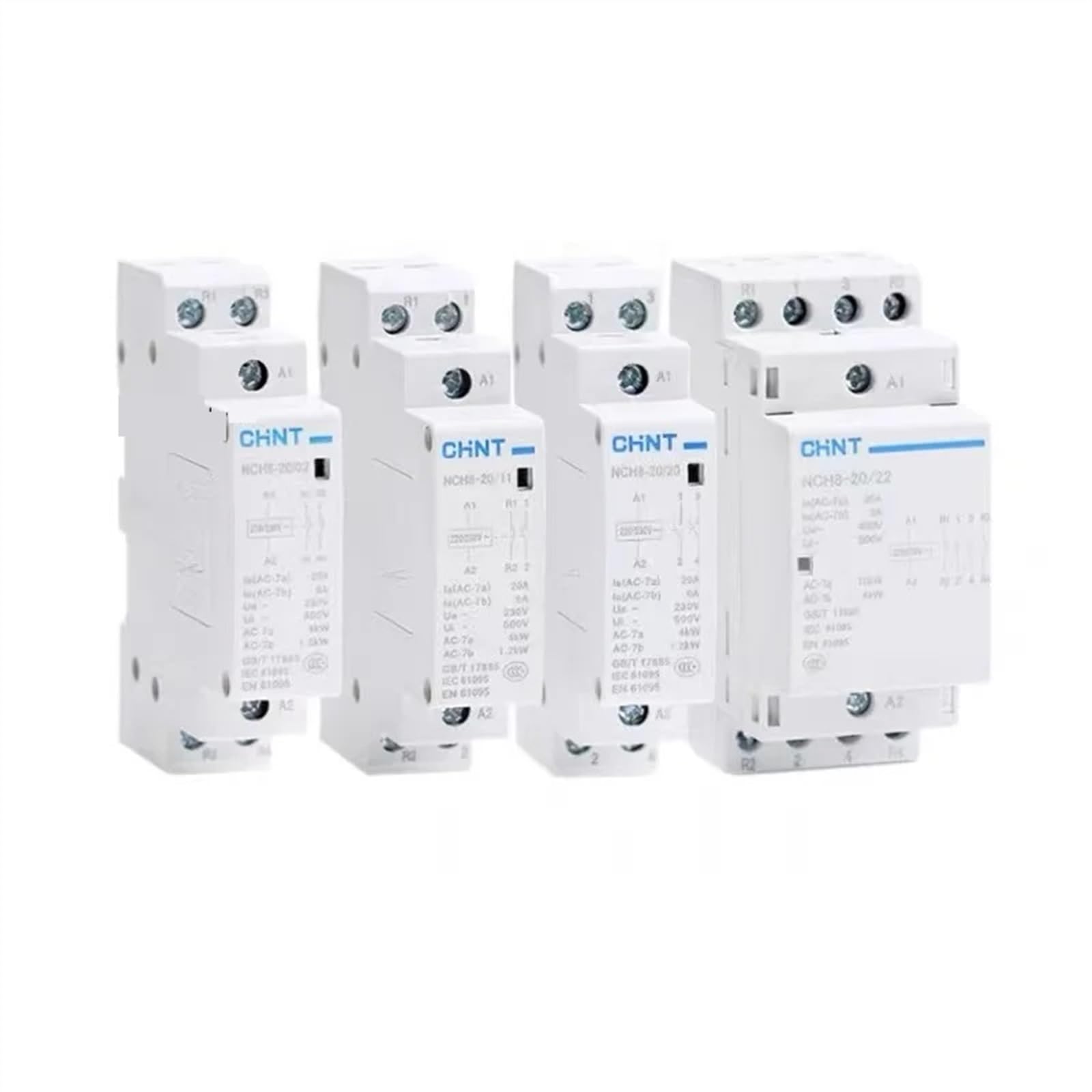 WSJMWKW Modulares Mini-AC-Haushaltsschütz 220 V 230 V 400 V AC 20 A 25 A 40 A 63 A 1 Schließer 1 Öffner 2 Schließer 2 Öffner 4 Schließer NCH8 2 Vierphasig(NCH8-20,4NO) von WSJMWKW