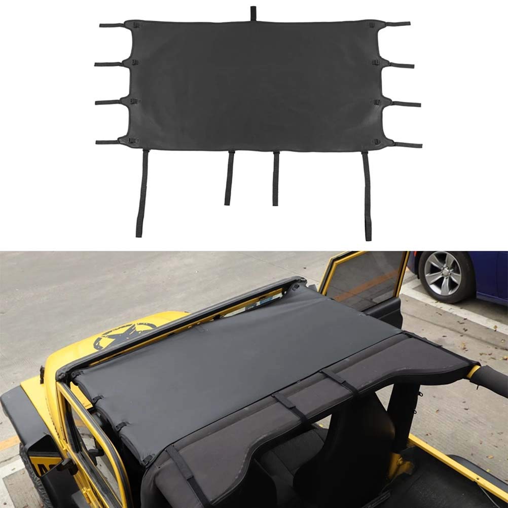 WSJXDJ Soft Roof Bikini Top Sonnenschutzabdeckung Sonnenschutz Anti UV UV Leder Schwarz Auto Außenzubehör für Jeep Wrangler TJ 1997-2006 von WSJXDJ