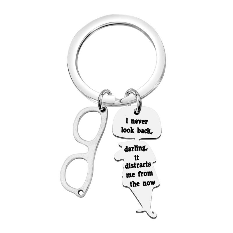 WSNANG Edna Movie Inspired Keychain I Never Look Back Darling it distracts from The Now Schlüsselanhänger Filmliebhaber Geschenk, silber, Small von WSNANG