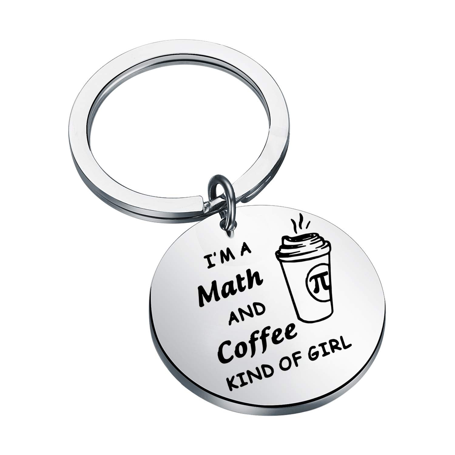 WSNANG Mathematikgeschenk I'm a Math And Coffee, Geschenk für Mathematiklehrer, Geschenk für Mathematik, Studenten, Geschenk für Kaffeeliebhaber, Mathematik-Kaffee-Schlüsselanhänger, 1.18inch von WSNANG