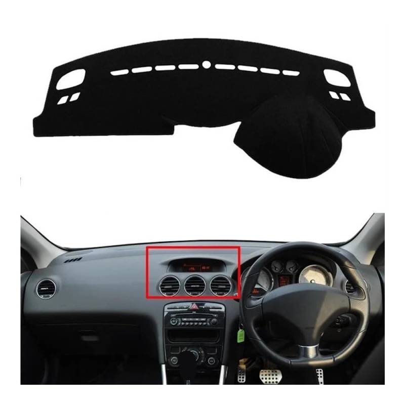 Armaturenbrett-Montagematte Auto Innere Dashboard Abckung Für Peugeot 308 Für 308SW Für 308GTI Für T7 2007-2013 Auto Dash Matte Teppich Sun Sha Dashmat Teppich Kissen von WSNZYT