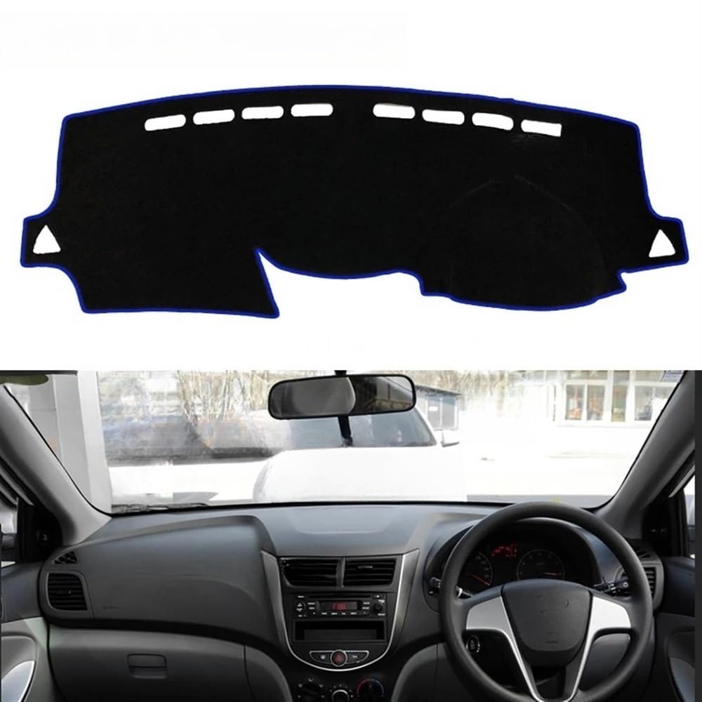 Armaturenbrett-Montagematte Dashboard Cover Schützende Pad Für Hyundai Für Solaris Für Accent 2011-2017 Für RB Auto Zubehör Dash Board Sonnenschirm Teppich von WSNZYT