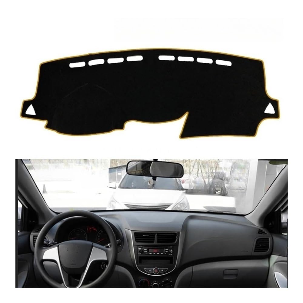 Armaturenbrett-Montagematte Dashboard Cover Schützende Pad Für Hyundai Für Solaris Für Accent 2011-2017 Für RB Auto Zubehör Dash Board Sonnenschirm Teppich von WSNZYT