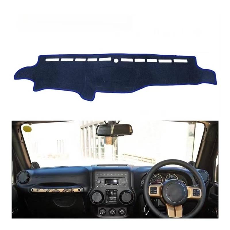 Armaturenbrett-Montagematte Für Jeep Für Wrangler 2007-2017 Für JK Auto Zubehör Dash Board Sonnenschirm Teppich Dashboard Cover Schützen Pad von WSNZYT