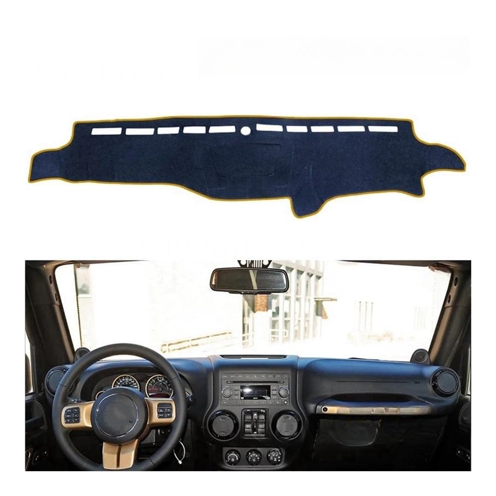 Armaturenbrett-Montagematte Für Jeep Für Wrangler 2007-2017 Für JK Auto Zubehör Dash Board Sonnenschirm Teppich Dashboard Cover Schützen Pad von WSNZYT