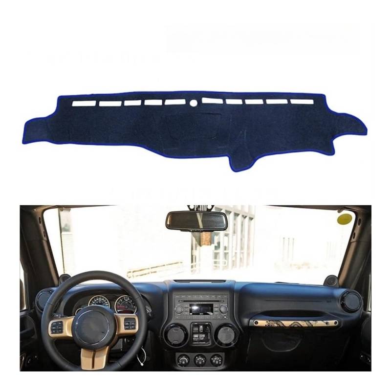 Armaturenbrett-Montagematte Für Jeep Für Wrangler 2007-2017 Für JK Auto Zubehör Dash Board Sonnenschirm Teppich Dashboard Cover Schützen Pad von WSNZYT