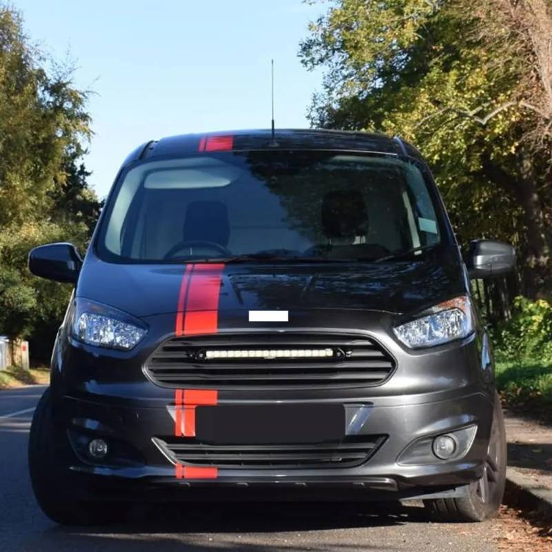 3-teilige Autoaufkleber, für Ford Transit Tourneo Courier Van Zubehör Tuning Line Motorhaube Hecktür Dekor Grafiken Vinylfolie Aufkleber von WSOGYDOTX