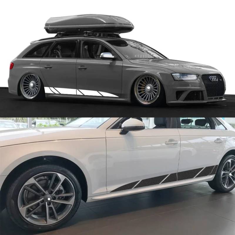 Auto Seitentür Aufkleber Streifen Vinyl Aufkleber Grafikzubehör, für Audi A4 B8 B9 B7 8W 8K 8E Avant Quattro Allroad Limousine B6 B5 von WSOGYDOTX