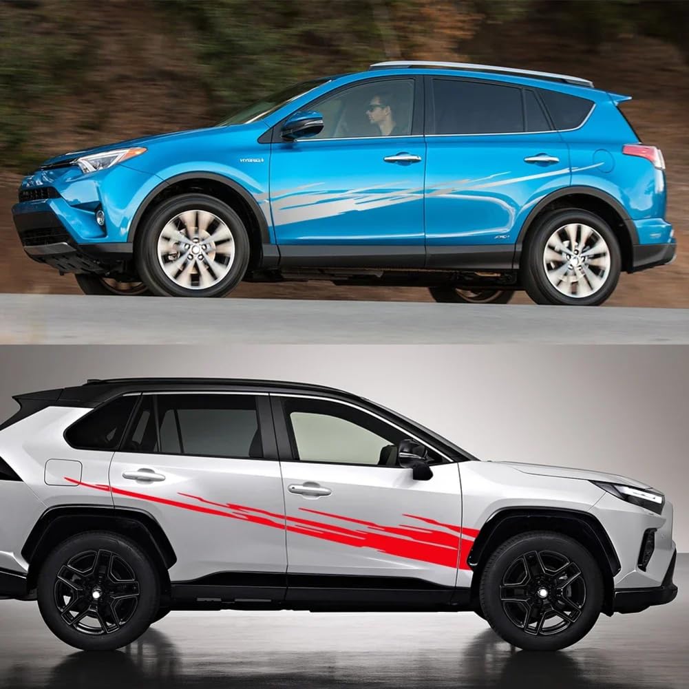 Autotür-Seitenaufkleber, Splash-Design, Sportgrafik, Augenbrauen-Vinylaufkleber, Tuning-Zubehör, für Toyota RAV4 Hybrid XSE SE GXR EU von WSOGYDOTX