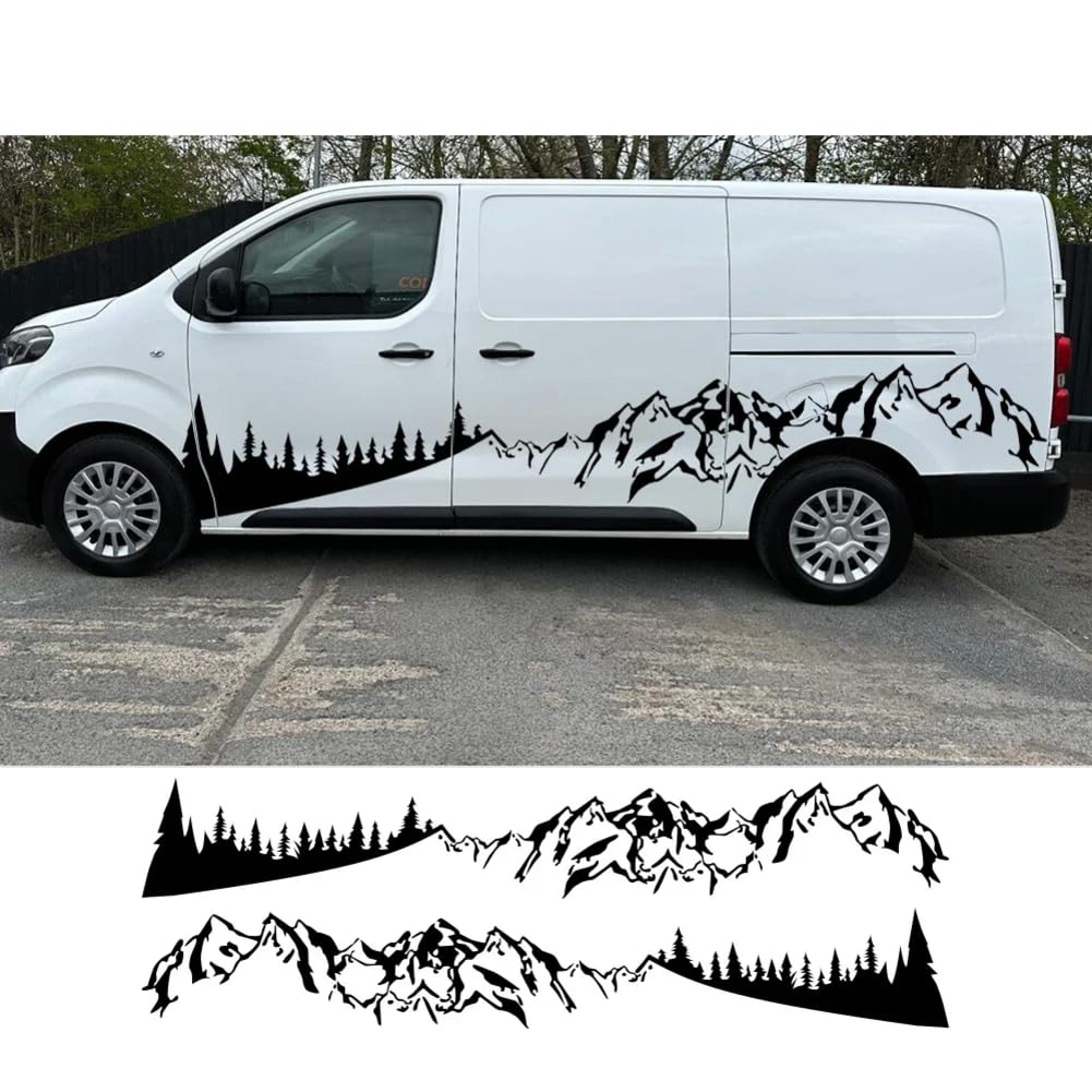 Seitenaufkleber für die Karosserie, für Toyota ProAce Verso, City Mountains Forest Styling Van Camper Grafikdekor Aufkleber Autozubehör von WSOGYDOTX