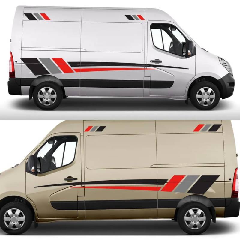 Van-Karosserieseitenaufkleber, für R=enault Master Nissan NV400 Opel Vauxhall Movano, Auto-Camper-Grafikaufkleber, Auto-Tuning-Zubehör von WSOGYDOTX