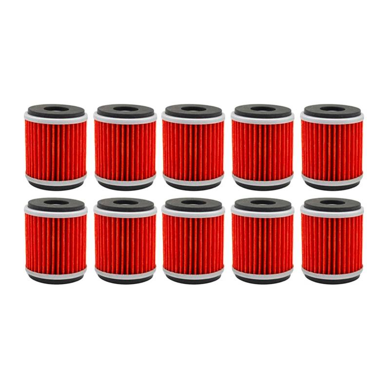 Ölfilter for MT125 YZF R125 VP125 YP125 Xmax 125 XG250 XT250 YBR250 CZD300 T110 Crypton YZ250F YZ450F YFZ 450(10pcs-red) von WSTEWOO