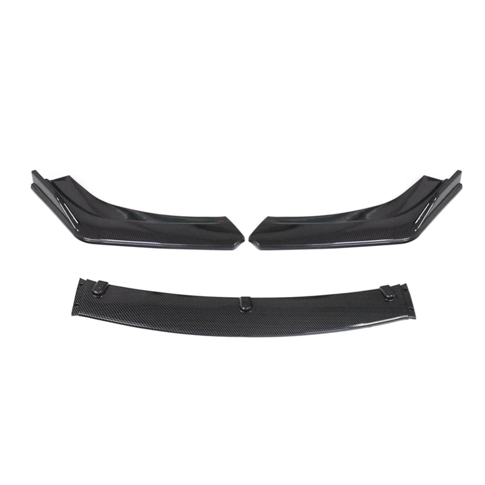 Auto-Frontspoiler 3PCS Universal Auto Vorderen Stoßfänger Lip Body Kit Spoiler Splitter Diffusor Carbon Faser Schwarz Splitter ABS Kunststoff Auto Zubehör Front Spoiler Lippe(Kohlefaser) von WSUMKH