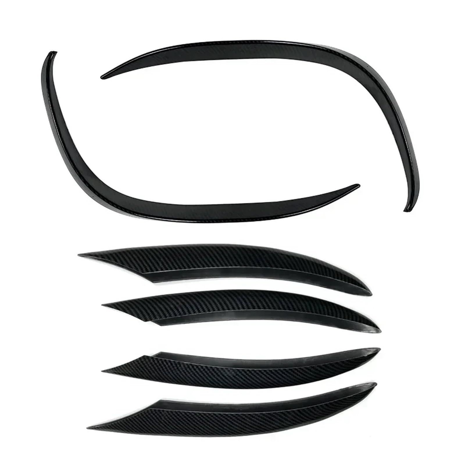 Auto-Frontspoiler Für Benz C-Klasse W205 C200 C260 2019-2022 2023 Vorderen Stoßfänger Wind Messer Kühlergrill Trim Abdeckung Nebel Lampe Streifen Aufkleber Schwarz Front Spoiler Lippe(6PCS Carbon Look von WSUMKH