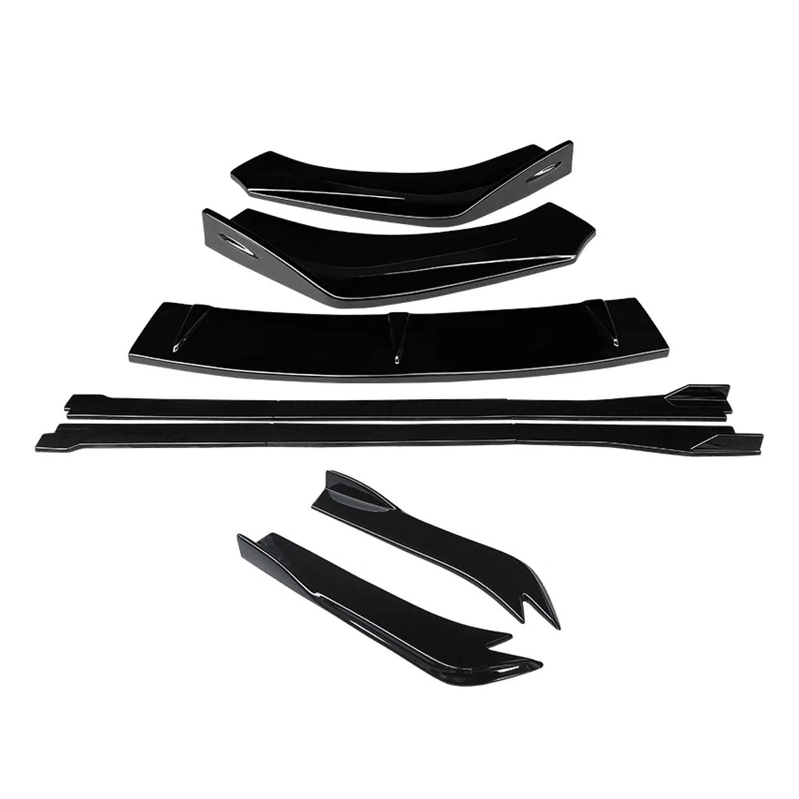 Auto-Frontspoiler Für RS7 2014 2015 2016 Auto Front Stoßstange Splitter Lip Body Kit Spoiler Seite Röcke Extensions Hinten Wrap Winkel Zubehör Front Spoiler Lippe(Gloss Black) von WSUMKH