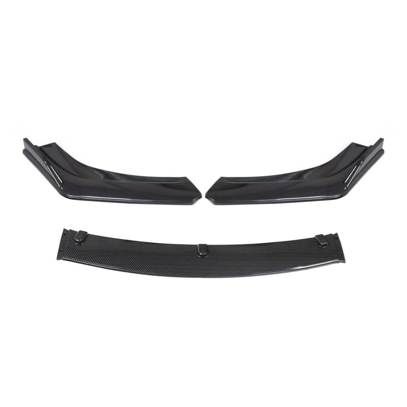 Auto-Frontspoiler Universal 3PCS ABS Kunststoff Carbon Faser Canard Splitter Auto Vorderen Stoßfänger Lip Body Kit Spoiler Splitter Diffusor Front Spoiler Lippe(Carbon Look) von WSUMKH