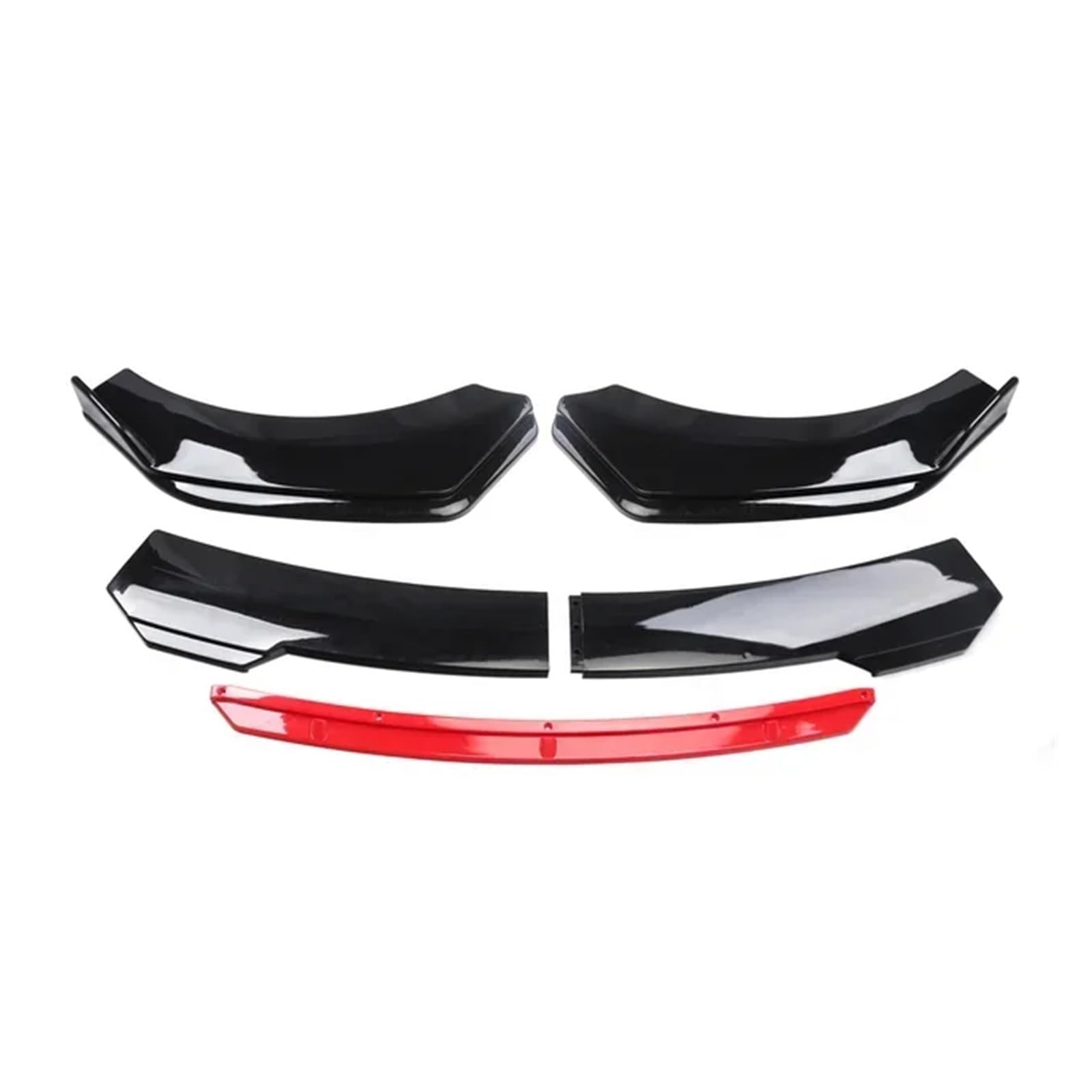 Auto-Frontspoiler Universal Für Die Meisten Autos Scharf Glänzend Schwarz Rot Zunge Frontstoßstange Lippe Kinnspoiler Splitter Diffusor Body Kit Trim Air Dam Protector Front Spoiler Lippe(B-Black) von WSUMKH