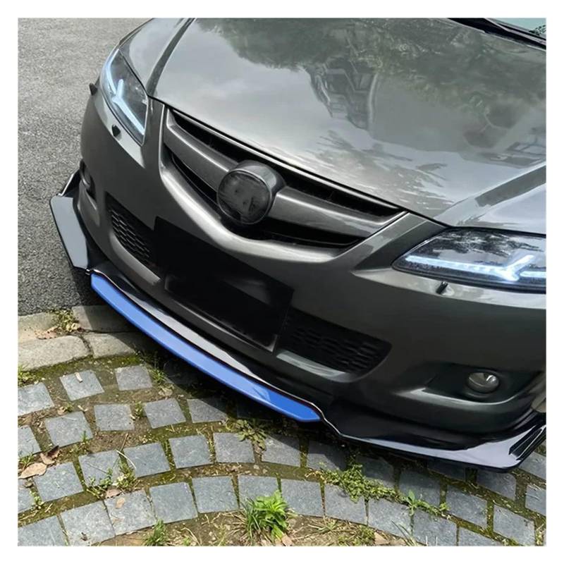 Auto-Frontspoiler Universelle Dreistufige Frontschaufel Mit Rotem Zierstreifen, Frontstoßstange, Frontlippe, Kleines Surround-Frontschaufel-Zubehör Front Spoiler Lippe(Blau) von WSUMKH