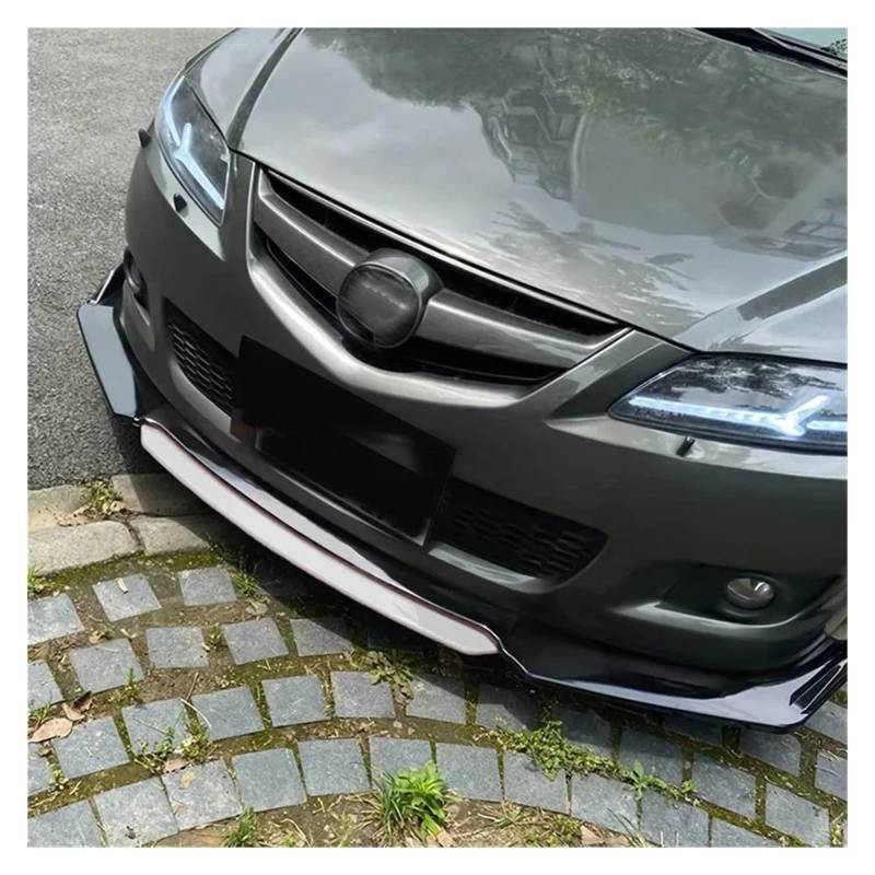 Auto-Frontspoiler Universelle Dreistufige Frontschaufel Mit Rotem Zierstreifen, Frontstoßstange, Frontlippe, Kleines Surround-Frontschaufel-Zubehör Front Spoiler Lippe(Weiß) von WSUMKH