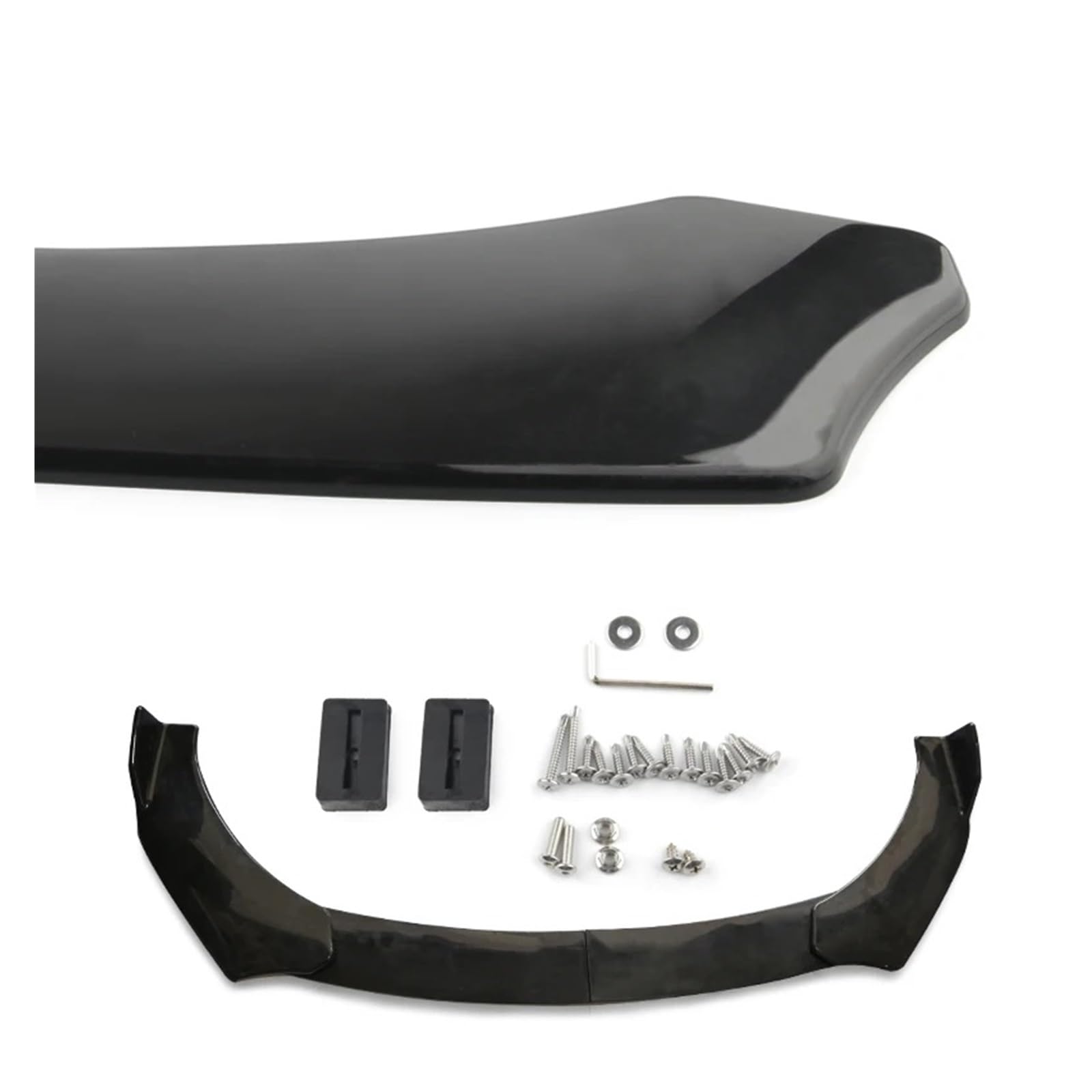 Auto-Frontspoiler Verstellbare Universal-Auto-Frontstoßstangen-Splitter-Lippenkörper-Kit Spoiler-Diffusor-Lippe Front Spoiler Lippe(Bright Black) von WSUMKH